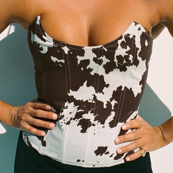 Miaou Leia Corset in Cow Print Size XS - Picture 1 of 4